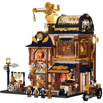 Lumibricks Steampunk Mechanical Workshop Building Blocks Set su LED apšvietimu - 2150 dalių