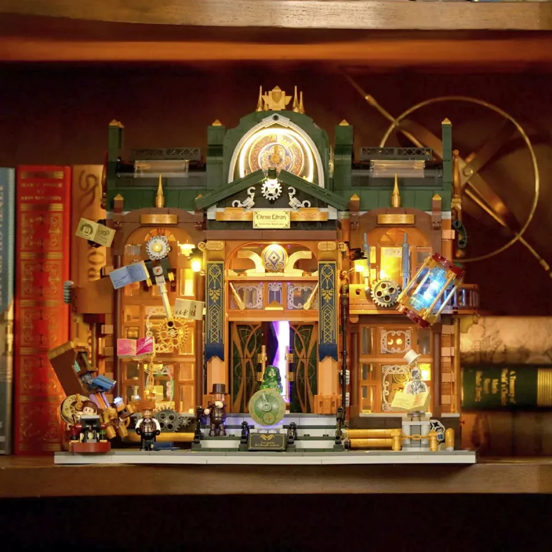 Lumibricks Steampunk Time Rift Library DIY Miniature Book Nook Kit