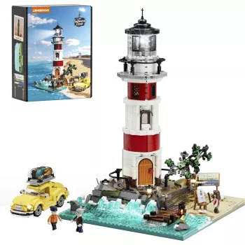 Lumibricks Sunrise Lighthouse Building Block Set su LED apšvietimu