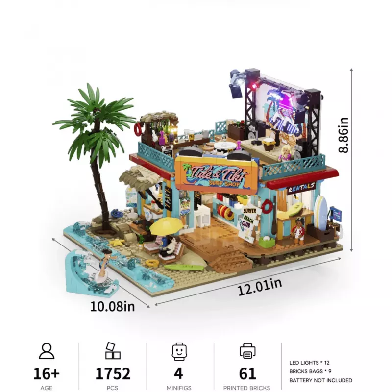 Lumibricks Surfshop Light-Up Building Blocks Set