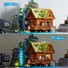 Lumibricks Waterfall Hut Statybiniai Blokeliai su LED Apšvietimu
