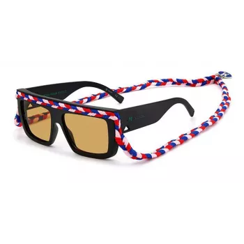 M Missoni moteriški akiniai nuo saulės MMI0086S807 juodi pilki kvadratiniai acetatas 57mm