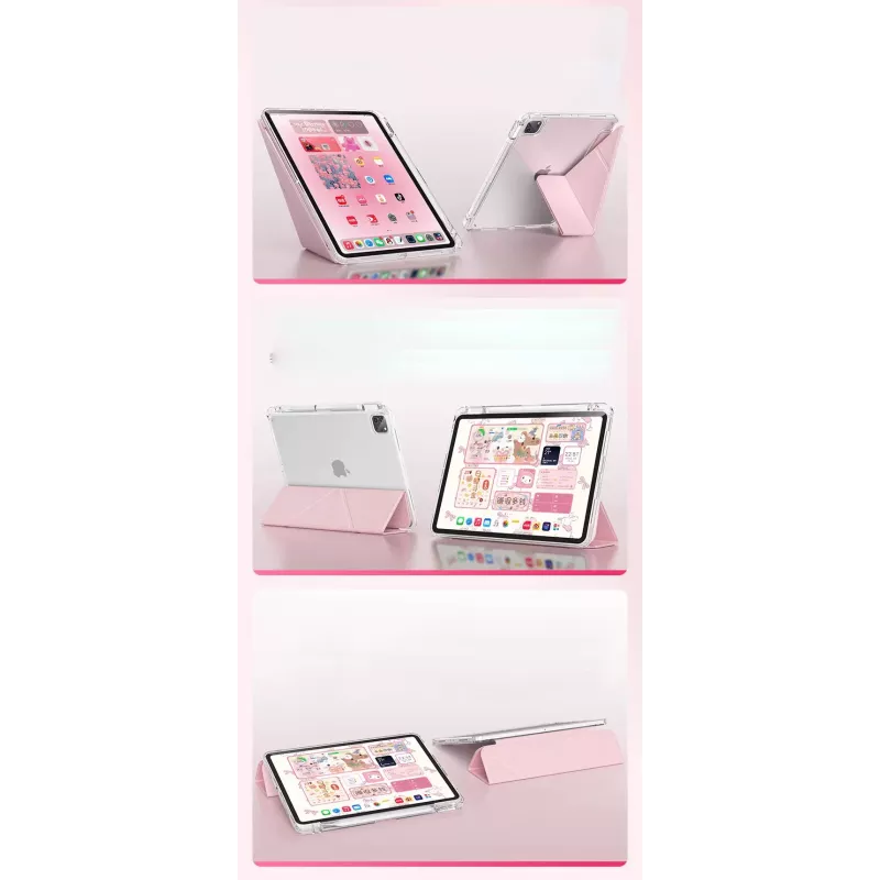 MACHINO TAB Dėklas, skirtas iPad Pro 2/3/4 11 2020/2021/2022 ir iPad Air 4/5 10.9 bei iPad Air 11 (2024) Rožinis