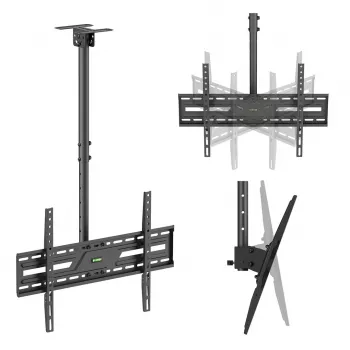 MACLEAN MC-173 lubų laikiklis 37–86 inch televizoriams, 50 kg, VESA 600x400, pakreipiamas ir pasukamas, juodas
