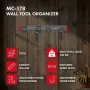 Maclean MC-178 Sieninis plieninis įrankių organizatorius, 136 kg apkrova, 816 mm plotis, perforuota plokštė
