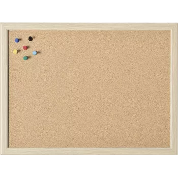 MAGNETOPLAN HOLTZ kamštinė lenta su mediniu rėmu 800 x 600 mm, natūralus kamštis, prie sienos tvirtinama smeigtukų lenta užrašams, priminimams ir nuotraukoms (121923)