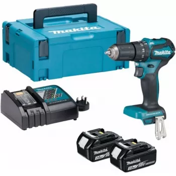 MAKITA 18V Bešepetinis Smūginis Gręžtuvas DHP485RAJ 50/27Nm 2x2.0Ah LXT