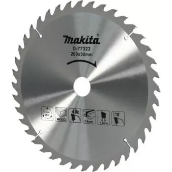 Makita D-77322 Efficut diskinis pjūklas 165mm x 20mm kiaurymė, 56T TCT, smulkus medienos pjovimas