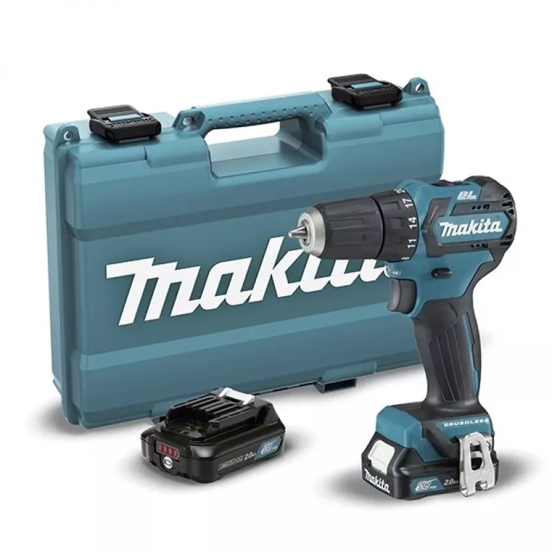 Makita DF332DSAE 12V Max CXT šepetinis gręžtuvas-suktuvas komplekte (2x2.0Ah)