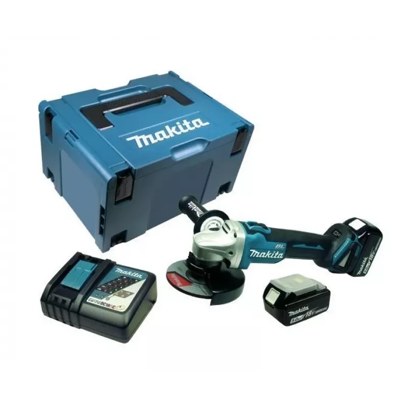 Makita DGA506RTJ 18V LXT bešepetėlis akumuliatorinis kampinis šlifuoklis 125mm 8500 RPM