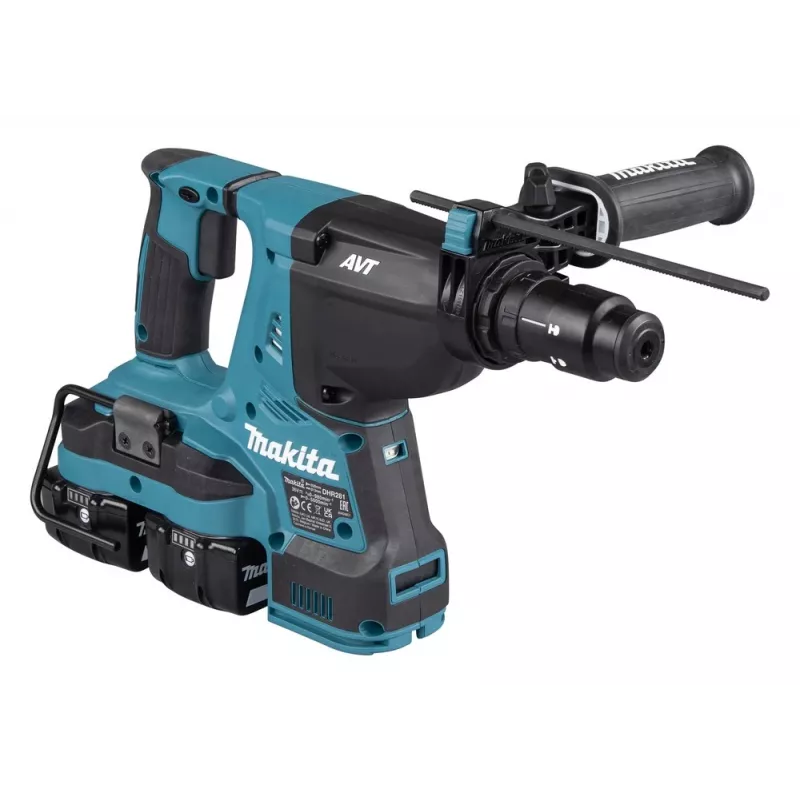 Makita DHR281PT2J 36V (2x18V) belaidis SDS-Plus rotacinis plaktukas su 2x5.0Ah akumuliatoriais, dviejų prievadų įkrovikliu ir Makpac dėklu