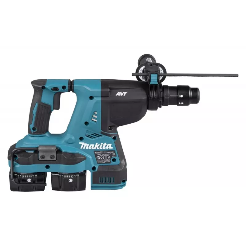 Makita DHR281PT2J 36V (2x18V) belaidis SDS-Plus rotacinis plaktukas su 2x5.0Ah akumuliatoriais, dviejų prievadų įkrovikliu ir Makpac dėklu