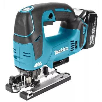 Makita DJV182RTJ 18V LXT šepečių be pjūklo rinkinys su 2x5.0Ah akumuliatoriais, įkrovikliu ir dėklu