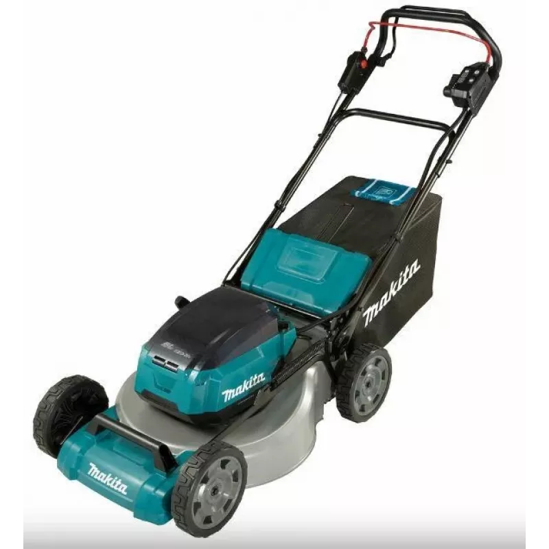 Makita DLM465PT4 36V (2x18V) LXT besepetėlis stumiamas vejapjovė 46cm su 4x5.0Ah akumuliatoriais ir dvigubu įkrovikliu