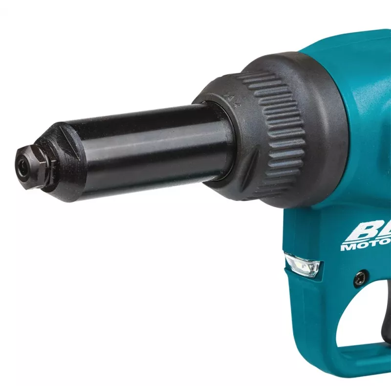 Makita DRV150ZJ 18V LXT šepetėlis belaidis kniedijimo įrankis (tik įrankis, 10 kN, 2,4-4,8 mm, Makpac dėklas)