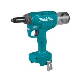 Makita DRV150ZJ 18V LXT šepetėlis belaidis kniedijimo įrankis (tik įrankis, 10 kN, 2,4-4,8 mm, Makpac dėklas)