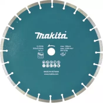 Makita E-23226 deimantinis pjovimo diskas 355 mm x 25,4 mm kiaurymė, segmentuotas, betonui, mūrui, akmeniui