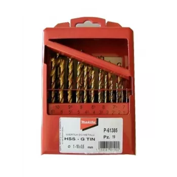 MAKITA Titanium Drill Bit Set HSS-G TiN 19vnt 1-10mm