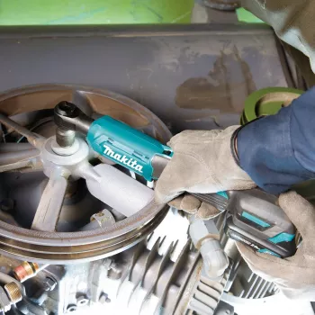Makita WR100DSA 12V CXT belaidis reketinis veržliaraktis su komplektu, 1/4 colio ir 3/8 colio pavara, 47,5 Nm, 2,0 Ah baterija, įkroviklis, LED apšvietimas