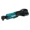 Makita WR100DSA 12V CXT belaidis reketinis veržliaraktis su komplektu, 1/4 colio ir 3/8 colio pavara, 47,5 Nm, 2,0 Ah baterija, įkroviklis, LED apšvietimas