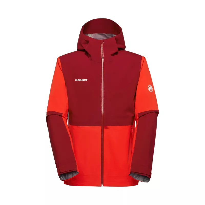 Mammut Linard Guide HS Hooded Jacket - GORE-TEX Pro, 28K Waterproof, Mammut Red/Dark Red (XL)