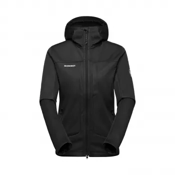 Mammut Ultimate VIII SO moteriška softshell striukė su gobtuvu juoda