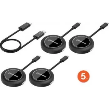 MANHATTAN 1080p belaidis HDMI ekrano pristatymo rinkinys su 4 USB-C siųstuvų moduliais, juodas
