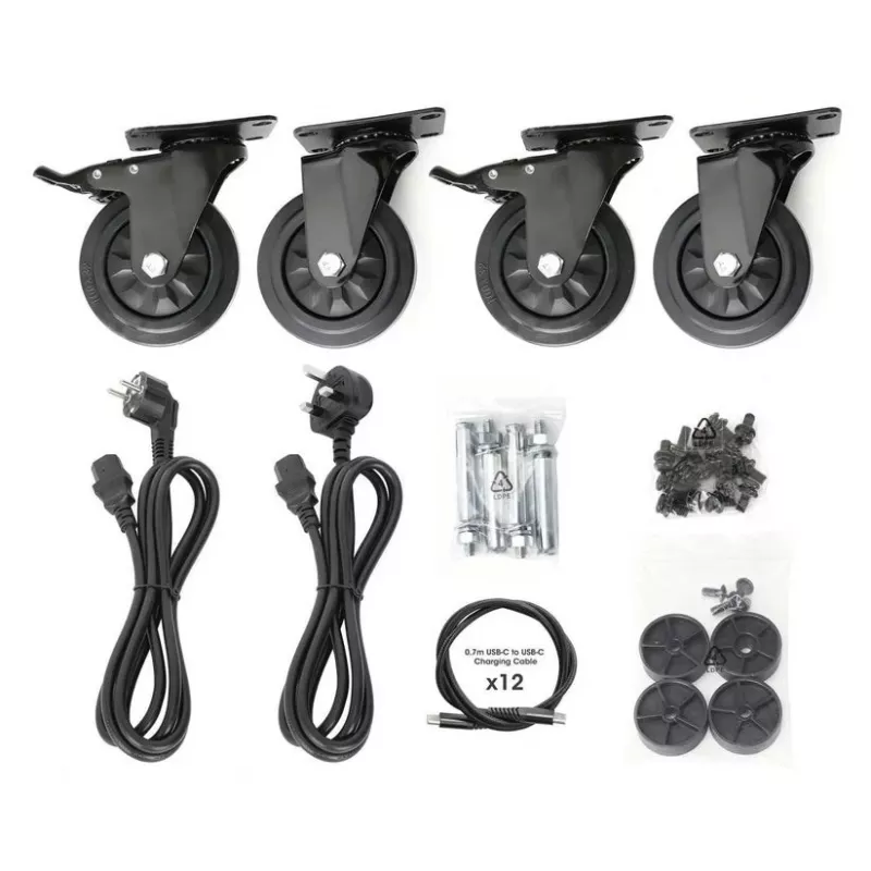 Manhattan 12-Bay USB-C nešiojamųjų kompiuterių įkrovimo spinta ant ratukų, 65W vienam prievadui, 780W bendra galia, plienas, juoda, JK ir ES laidai, 395x32,5x290 mm skyriai