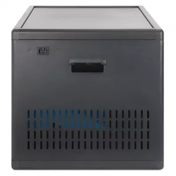 Manhattan 12-Bay USB-C nešiojamųjų kompiuterių įkrovimo spinta ant ratukų, 65W vienam prievadui, 780W bendra galia, plienas, juoda, JK ir ES laidai, 395x32,5x290 mm skyriai