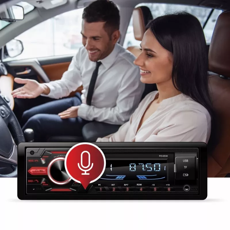 Manta RS4508 Ottawa 1-DIN automobilinis radijas su FM imtuvu, USB, SD kortele, AUX, 4x40W, baltu LCD ekranu, mėlynu apšvietimu