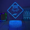 Manta SNL123RGB LED lempa, apšvietimo dekoracija, žaidimų 3 RGB 3D