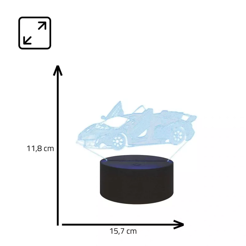 Manta SNL64RGB LED lempa, dekoratyvinis apšvietimas automobiliui, 3D RGB