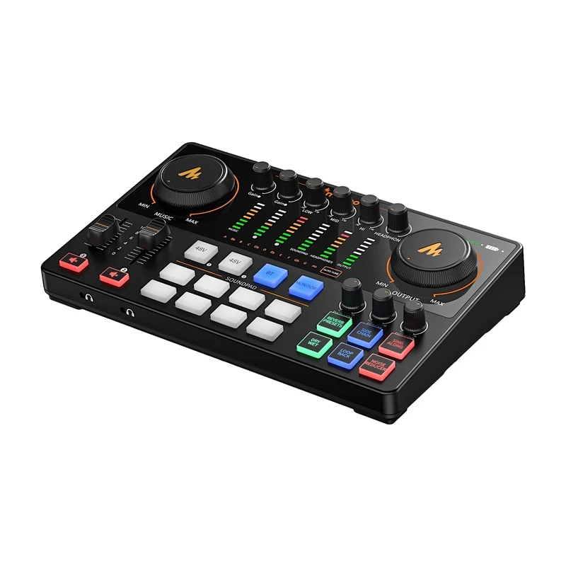 Maono AME2 GEN2 USB-C garso plokštė – 2 XLR/TRS kombinuotos įvestys, +48V fantominis maitinimas, baterijos veikimas