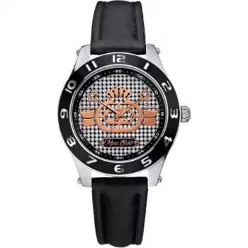 MARC ECKO E09502M1 Unisex Quartz Analog Watch 39mm Stainless Steel Case Black Silicone Band