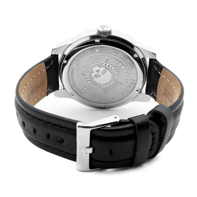 MARC ECKO Vyriškas Nerūdijančio Plieno Laikrodis E11591G1 - 45mm Kvarcinis Analoginis Juodas Ciferblatas Sidabrinė Apyrankė