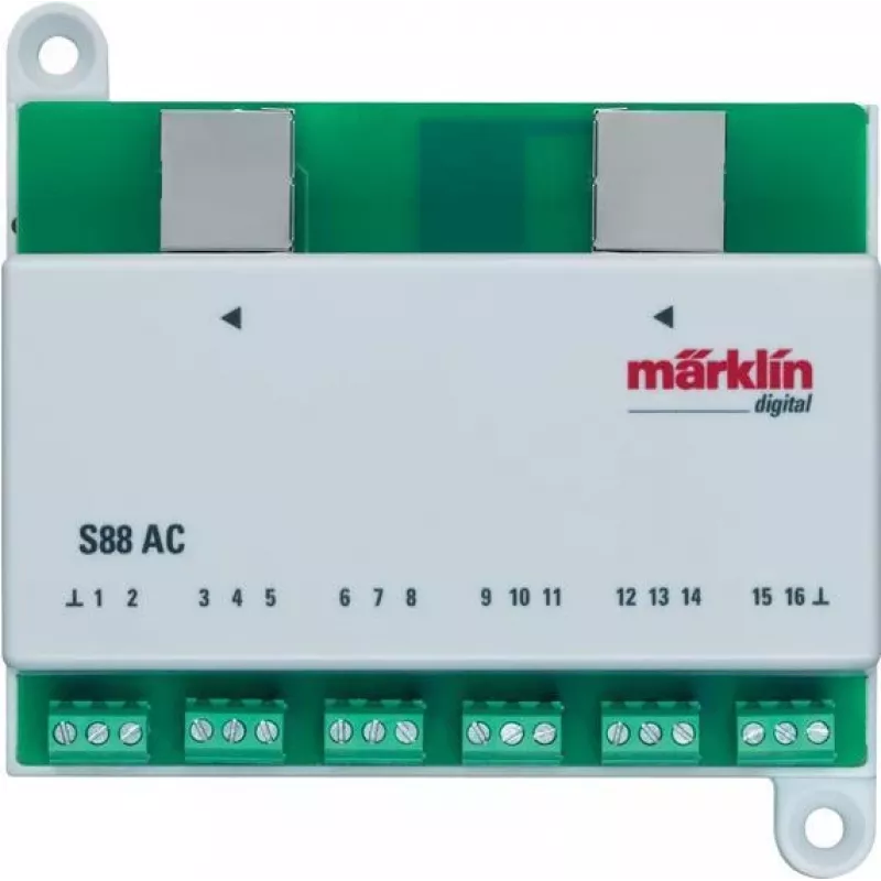 Märklin 60881 s88 skaitmeninis grįžtamojo ryšio modulis su 16 kontaktų įėjimų – žalias/baltas