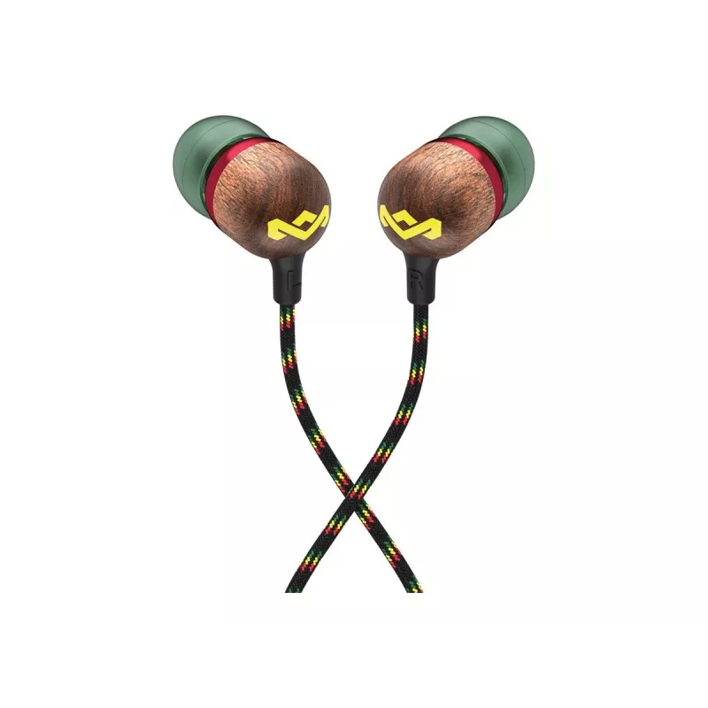 Marley Smile Jamaica In-Ear Wired Earbuds su mikrofonu ir USB-C, 9mm tvarkyklės – Rasta (EM-JE042-RA)