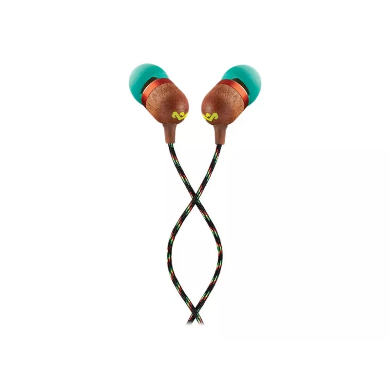 Marley Smile Jamaica In-Ear Wired Earbuds su mikrofonu ir USB-C, 9mm tvarkyklės – Rasta (EM-JE042-RA)