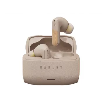 Marley Trenchtown belaidės ausinės su hibridiniu ANC, įmontuotu mikrofonu, Bluetooth 5.3, kreminės spalvos