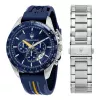Maserati vyrų kvarcinis chronografinis laikrodis R8871612039 45mm nerūdijantis plienas juodas ciferblatas odinis dirželis