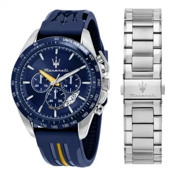 Maserati vyrų kvarcinis chronografinis laikrodis R8871612039 45mm nerūdijantis plienas juodas ciferblatas odinis dirželis