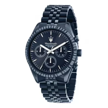 Maserati vyriškas chronografo laikrodis Successo R8873600011 - 44 mm nerūdijančio plieno korpusas, mėlynas ciferblatas, kvarcinis
