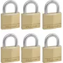Master Lock 140EURSIX 6 vienetų komplektas vienodų raktų spynų rinkinys 22mm žalvarinis korpusas