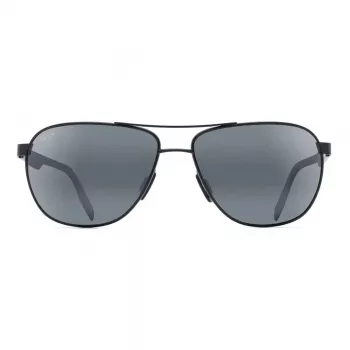 MAUI JIM vyriški poliarizuoti akiniai nuo saulės 728-2M - matinio juodo rėmelio, neutraliai pilki lęšiai