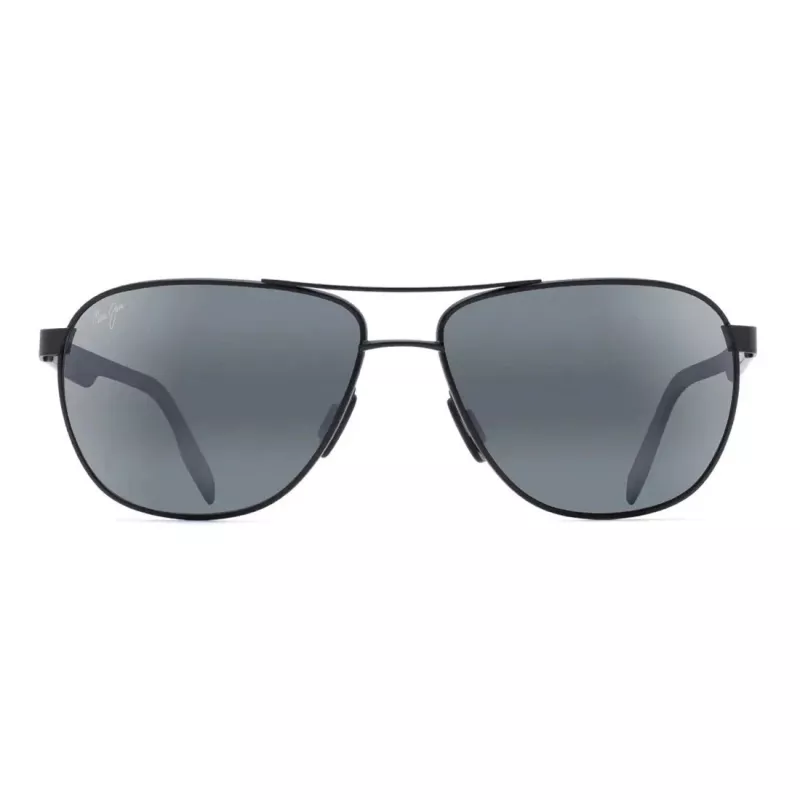 MAUI JIM vyriški poliarizuoti akiniai nuo saulės 728-2M - matinio juodo rėmelio, neutraliai pilki lęšiai