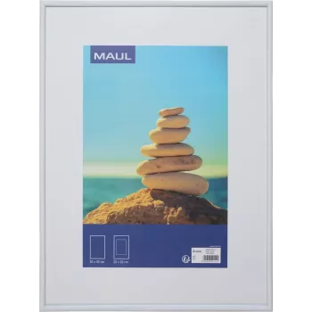 MAUL 1935802 vienas nuotraukų rėmelis 30 x 40 cm, baltas MDF su nesudūžtančiu polikarbonato priekiu, tvirtinamas prie sienos