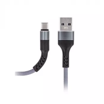 MAXLIFE Type-C laidas greitam įkrovimui 2A pilka 1m USB-A į USB-C duomenų sinchronizavimui