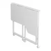 MCN Maclean sulankstomas stalas L formos baltas 100x65 cm mobilus su fiksuojamais ratukais MC-1250 L/W