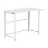 MCN Maclean sulankstomas stalas L formos baltas 100x65 cm mobilus su fiksuojamais ratukais MC-1250 L/W