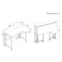 MCN Maclean sulankstomas stalas, juodas, mobilus, 100x73 cm, max. 50 kg, kampinis, L formos, MC-126 L/B